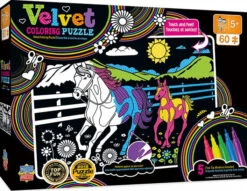 Masterpieces Puzzle Kids Velvet Coloring Horse And Pony Puzzle 60 Piece Jigsaw Puzzle