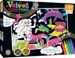 Masterpieces Puzzle Kids Velvet Coloring Mermaid Puzzle 60 Pieces