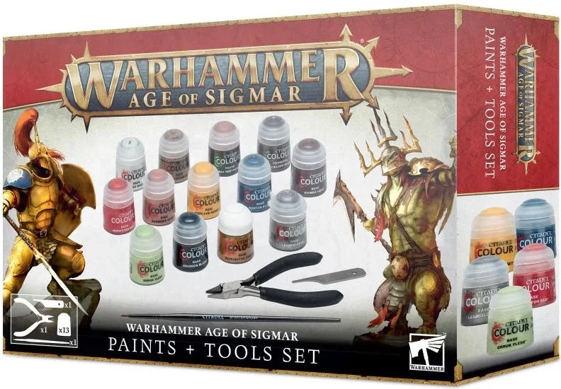 Games Workshop Warhammer Age Of Sigmar Paint + Tools Set